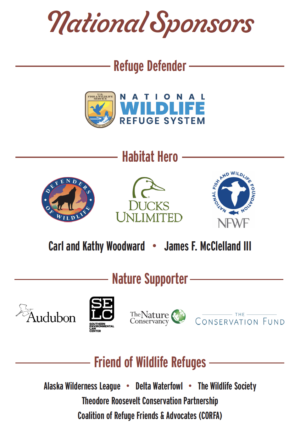 2025 National Wildlife Refuge Awards Sponsors